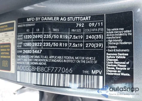 2012 Mercedes-Benz Glk 350 4Matic from USA, damaged, VIN WDCGG8HB8CF777066